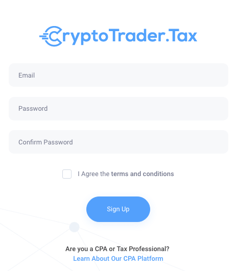 Cryptotrader.Tax Registration