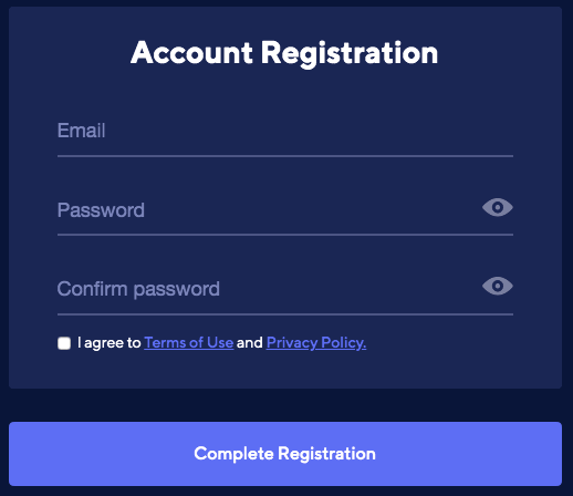 Switchere account registration